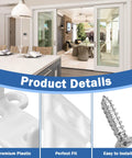 2 Pack Sliding Closet Door Floor Guides For 1 3 8 Inch Doors White Includes 8 Screws N 6565 Replacement Part Durable Easy Install Kit