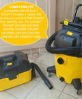 One Seven Eighth Inch Seven Foot Shop Vac Hose For Dewalt Wet Dry Vacuum Six To Ten Gallon Models DXVA19 2500 shown with Dewalt vacuums
