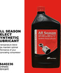All Season Select Synthetic Lubricant For Reciprocating Compressors All Temperature Blend 1L Bottle Extends Life Four Times Longer