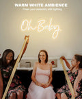 Oh Baby Neon Sign Dimmable LED Neon Light For Baby Shower And Gender Reveal Backdrop Large 23.2 By 11.8 Inches.