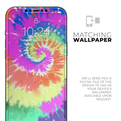 Full Body Skin Wrap Kit For iPhone 11 Spiral Tie Dye V1 Dope Bubble Free Application display with matching wallpaper option