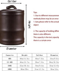 Legit Dope Old-School Ceramic Rice Canister With Tight Seal Lid, Extra Large Grain Dispenser, measurement details.