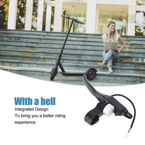 Electric Scooter Left Hand Brake Lever With Bell Hall Effect Waterproof Aluminum Alloy Handle Controller Replacement Brake Lever For Xiaomi E Scooter Durable Non Slip Quick Install Enhanced Braking Power And Reliable Performance Heavy Duty