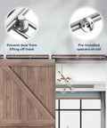 6.6 Foot Top Mount Stainless Steel Sliding Barn Door Hardware Track Kit That Slides Like Butter For 36 To 40 Inch Wide Single Doors