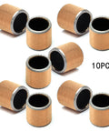 Ten Pack Heavy Duty Oilless Bushing Sleeve Bearings With Zero Sweat Maintenance Free Design And Built Tough Carbon Steel Core For Smooth Reliable Spin On Any Rigged Or Workshop Build, showing varying angles of bearings.