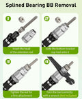 Steps for using Bike Bottom Bracket Tool Remover With 20 Tooth Spline for Shimano Octalink ISIS Truvativ Race Face FSA