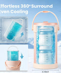 Portable Breast Milk Storage Bottle Smart Temperature Display 20 Oz Insulated Chiller Pink with cooling gel and measurement marks