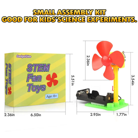 Bulk Electric Circuit Kit Set for Kids Classroom Use, 7 Fan Project Bundles for STEAM Activities, easy assembly fan kit.