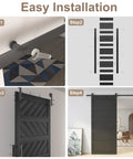 Easy installation steps for Ultra Sharp 42 By 96 Inch Wave Shape Sliding Barn Door In Matte Black Comes With Boss Level Hardware Kit.