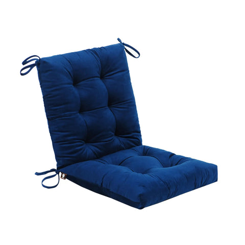 Set Of 2 37x18 Navy Blue Outdoor Dining Chair Cushions With Ties Water Repellent And UV Safe Patio Seating Cushions For Garden Furniture