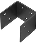 Heavy Duty Black Half Post Base For 2x2 And 2x4 Posts Joist Hanger Connector For Deck Railing Support, carbon steel, pre-drilled M4 holes