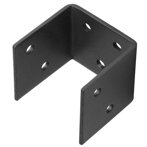 Heavy Duty Black Half Post Base For 2x2 And 2x4 Posts Joist Hanger Connector For Deck Railing Support, carbon steel, pre-drilled M4 holes