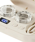 Ultrasonic Contact Lens Cleaner Machine For Daily Use Portable On The Go Design With Protein Deposit Removal displayed open