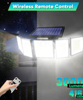 Ultra Bright Solar Motion Flood Light Outdoor Waterproof With 416 LEDs, 3000 Lumens, 360-Degree Illumination on wall
