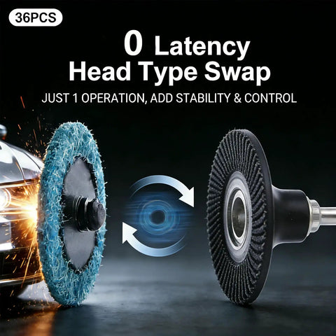 Two Inch Quick Change Surface Conditioning Discs, Pro Grade Three Grit Nylon Nonwoven Discs For Deburring, Grinding, And Polishing