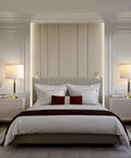 Bedroom with pair of table lamps for living room and bedroom, 3-way dimmable touch control, USB ports, modern gold nightstand lamps.