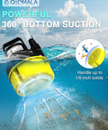 Beefy 1 HP Submersible Sump Pump, 3200 GPH Portable Utility Water Pump for clean or dirty water with 360° suction, underwater view