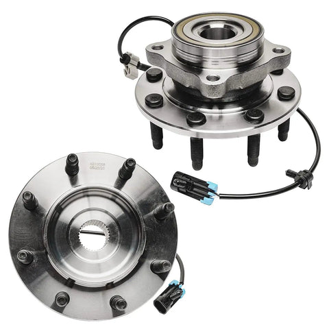 Beefed Up 4WD Front Wheel Bearing Hubs Kit With CV Axle Nuts For 1999-2004 Chevy Silverado 2500 2500HD 3500 2001-2006 GMC Sierra 4x4