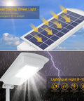 2 Pack Solar Street Lights Outdoor 10000 Lumens Dusk To Dawn LED Solar Lights With Motion Sensor IP65 Waterproof Security Flood Lights