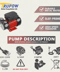 Badass 110V Electric Self Priming Diesel Fuel Transfer Pump, durable metal, self-priming, for fast fuel transfer tasks.