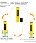 Step-by-step guide using Pocket Size pH Meter Tester Pen For Water Pre Calibrated With High Accuracy To 0.01 pH 0 To 14 Range