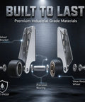 Heavy Duty Vertical Door Rollers Fix Drooping Sliding Doors Bottom Wheel Kits With Reinforced Steel Brackets showing polished U-bracket and precision bearing.