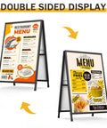 Heavy Duty 24x36 Outdoor A Frame Signs Double Sided Sandwich Board For Outside Use All Weather Wind Resistant Sidewalk Display Frame Sturdy Iron Frame With Easy Push In Design For Businesses.