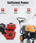 212cc Gas Powered Engine 7.5HP 3000W 4 Stroke Pull Start Motor with pressure washer in workshop setting