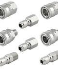 Raincovo 8-piece stainless steel pressure washer quick-connect adapter set 3/8 in male and female threads