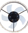 WAZYKJMDXX Ceiling Fan with Light 20 Inch Handheld Remote 6 Speeds Modern, top view highlighting clear blades and light feature.
