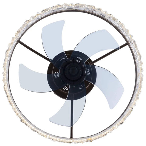 WAZYKJMDXX Ceiling Fan with Light 20 Inch Handheld Remote 6 Speeds Modern, top view highlighting clear blades and light feature.