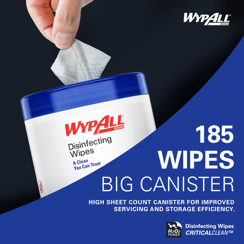 Disinfecting Wipes With Hydrogen Peroxide Cleaner Fresh Scent 5.75 X 7 Inches Pro Grade Sanitizing Wipes Canister with Hand