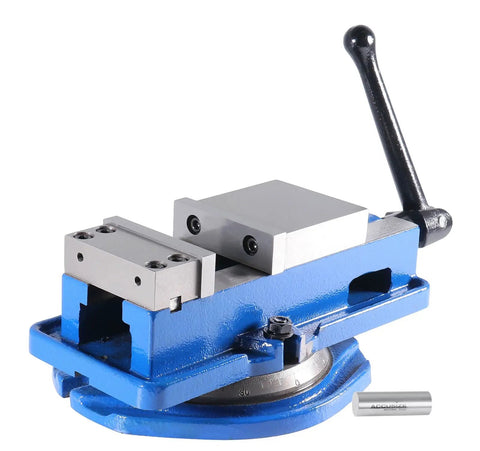 Beefy 3 Inch Heavy Duty Precision Swivel Base Milling Machine Vise With Quick Lock Hinged Handle And 3 Inch Jaw Width Three Point Five