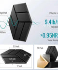 Top Shelf Self Adhesive Soundproofing Panels 12 Pack heavy duty acoustic foam tiles showing dimensions and sound absorption details.