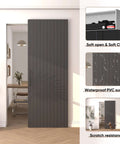 Concealed Sliding Barn Door With Soft Close Hardware Kit Black Hidden Door For Opening 32 To 36 Inch 40 By 86 Inches Waterproof