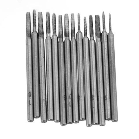 Fourteen Piece Micro Tap And Die Set For Jewelry Making And Watch Repair with taps ranging 0.7mm to 2mm