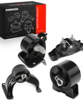 Heavy Duty Engine Motor Mount And Transmission Mount Kit Set Of 4 For Chrysler Town And Country Dodge Grand Caravan Volkswagen Routan V6 3.3L 3.8L 4.0L 2008 To 2010 assembly of motor mounts in black finish on display.