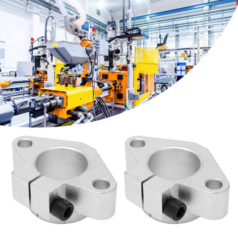 Pair Of SHF40 Aluminum Shaft Support Brackets For 40mm Linear Rails Plug And Play Design Built Tough For 3D Printers And Robots. Close-up view.