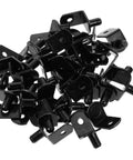 Heavy Duty L Shape Shelf Pegs For Cabinets And Wood Shelves, Nickel Plated Iron Supports in a pile, 80 Piece Set.