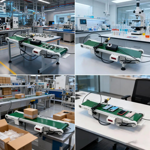Compact Desktop Conveyor Belt With Digital Led Display, Automated Parcel Counter, Smooth As Grease Pvc Track, Easy Speed Controls, No Sweat Sorting Tool, Built Like A Tank For Warehouse Use