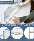 Close-up of Six Pack Large Clear Acrylic Display Cases With Magnetic Front Door showing magnetic feature and smooth handle.