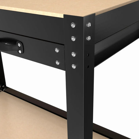 63 Inch Heavy Duty Workbench With Deep Drawers And Pegboard, Rock Solid Workshop Table For Garage Or Home Shop, 300 Lb Steel Frame Tool Storage Workstation Rig