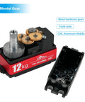 Beefed Up 12Kg Low Profile Digital Servo with Waterproof Full Metal Gear, Ultra High Speed 0.09 to 0.12 Sec, TD-9512MG gears