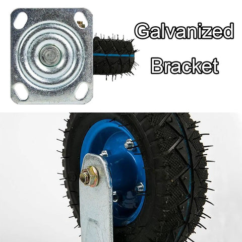 Galvanized bracket and rubber tread of Beefy Heavy Duty Caster Wheels for Carts, Workbenches and Trolleys