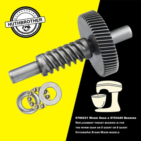 All In One Worm Gear Kit For 5-6 Quart Stand Mixers Includes Worm Gear Bevel Gear Gasket Thrust Bearing Food Grade Grease Retaining Ring Pliers And Replacement Parts For Smooth Quiet Operation