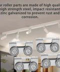 Four Wheel Light Duty Trolley Assembly For 1-5/8 Inch Channel Strut High Strength Solid Steel Zinc Galvanized, 4 pack