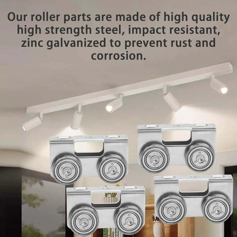 Four Wheel Light Duty Trolley Assembly For 1-5/8 Inch Channel Strut High Strength Solid Steel Zinc Galvanized, 4 pack