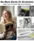 Image showing a woman reading a book with Heavy Duty Peel And Stick Felt Pads 320 Count 0.4 Inch Beige cabinet bumpers for noise blocking.
