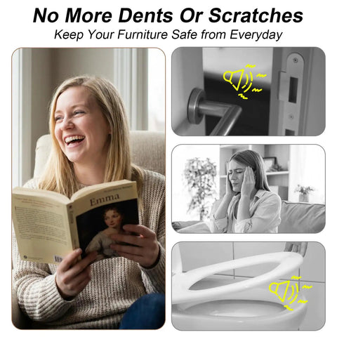 Image showing a woman reading a book with Heavy Duty Peel And Stick Felt Pads 320 Count 0.4 Inch Beige cabinet bumpers for noise blocking.