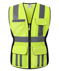 Built Different Women High Visibility Safety Vest With Extra Pockets Reflective Breathable Mesh Work Gear in bright yellow